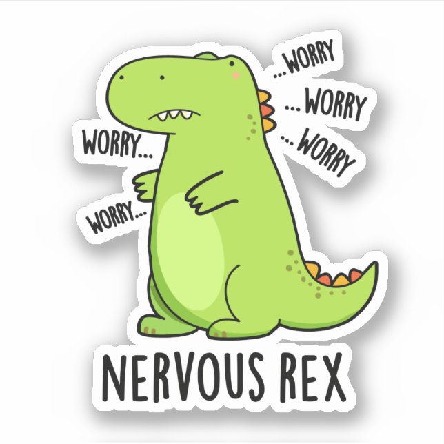 Sticker Rex Nerveux Dinosaure Dinosaure TRex Pun (Devant)