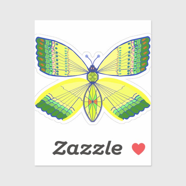 Sticker rhinestone-inspired geometric butterfly (Feuille)
