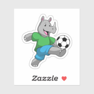 Sticker Rhino comme joueur de football avec Soccer