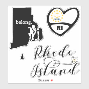 Sticker Rhode Island, 3 Designs, Love RI, Die Cut