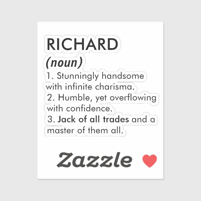 Sticker Richard name, Editable name, Custom name (Feuille)