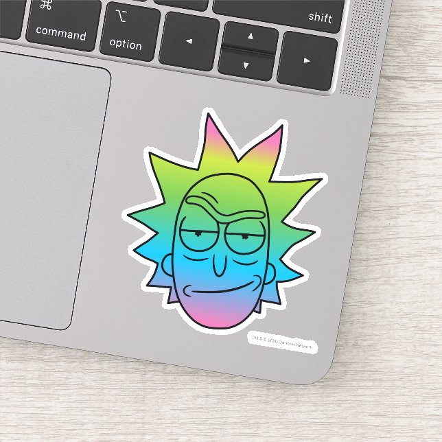 Sticker RICK ET MORTY™ | Rainbow Rick Head motif (Détail)
