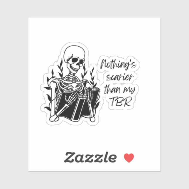 Sticker Rien n'est plus effrayant que mon TBR (Feuille)