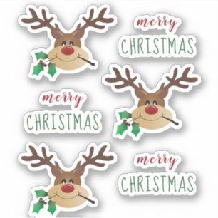 Sticker Rinder Avec Mistletoe
