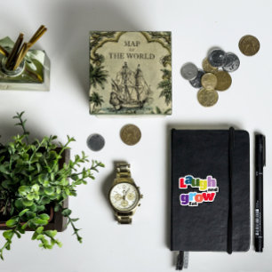 Sticker Rire et cultiver la graisse motivationnelle coloré