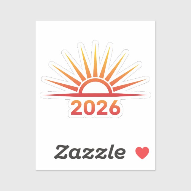 Sticker Rising Sun 'New Beginnings 2026' New Year (Feuille)