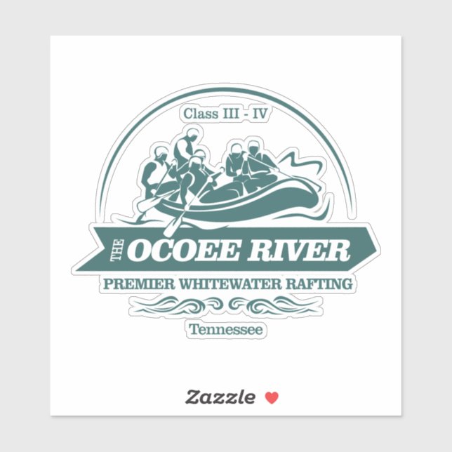 Sticker Rivière Ocoee (rafting2) (Feuille)