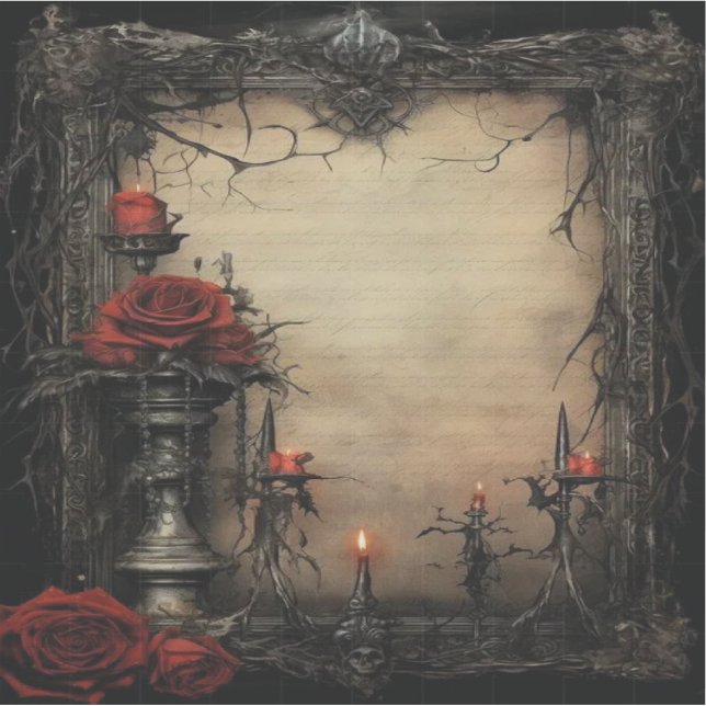 Sticker Robe rouge d'Halloween aux bougies (Devant)