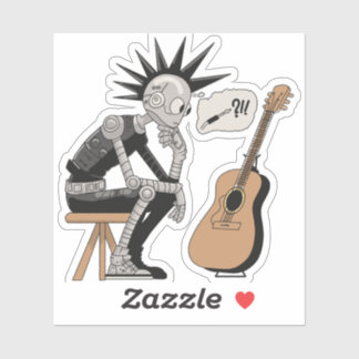 Sticker Robot de musique confus