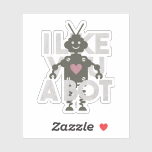 Sticker Robot Pun : Je t'aime un robot