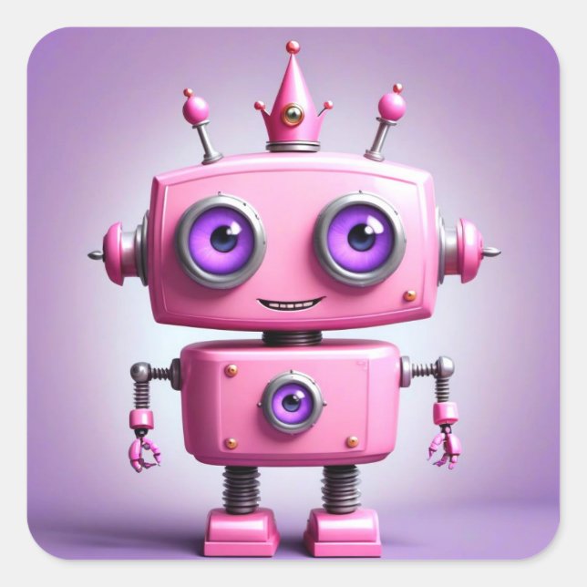 Sticker Robot Rose mignon (Devant)