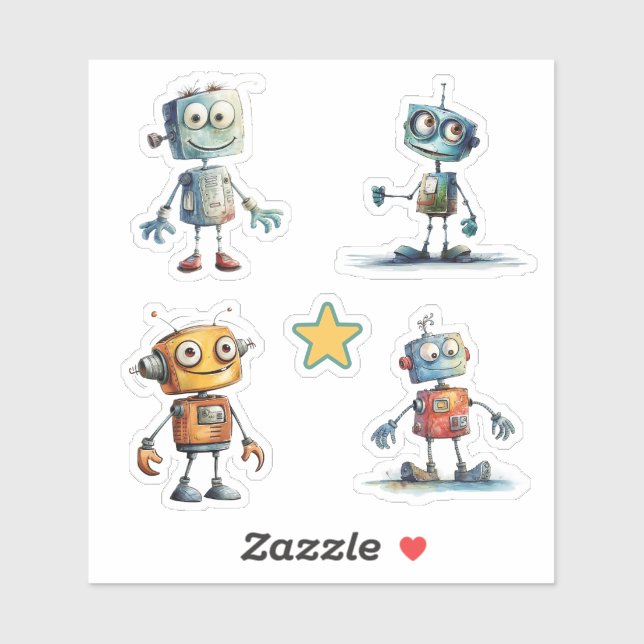 Sticker Robots dangereux (9 - 12) (Feuille)