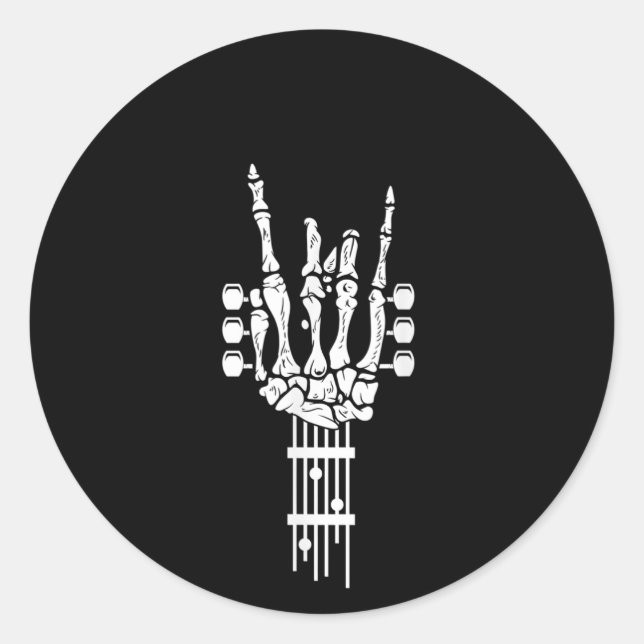 Sticker rock & Roll Skeleton Guitare Music Lover (Devant)