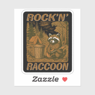 Sticker Rock'n' Raccoon Black