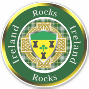 Sticker Rocks Bouclier Irlandais/Croix Celtique Personnali