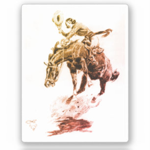 Sticker Rodeo Cowgirl (par C.M. Russell)