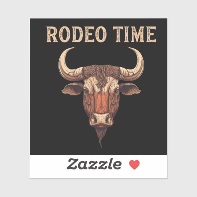 Sticker Rodeo Time Western Bull Riding Rodeo Cowboy (Feuille)
