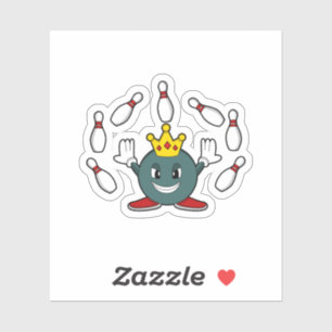 Sticker Roi à Bowling avec épingle de Bowling