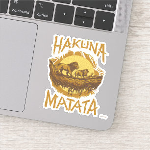Sticker Roi Lion  Design de coupe de bois "Hakuna Matata"