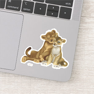 Sticker Roi Lion  Simba et Nala au coucher du soleil