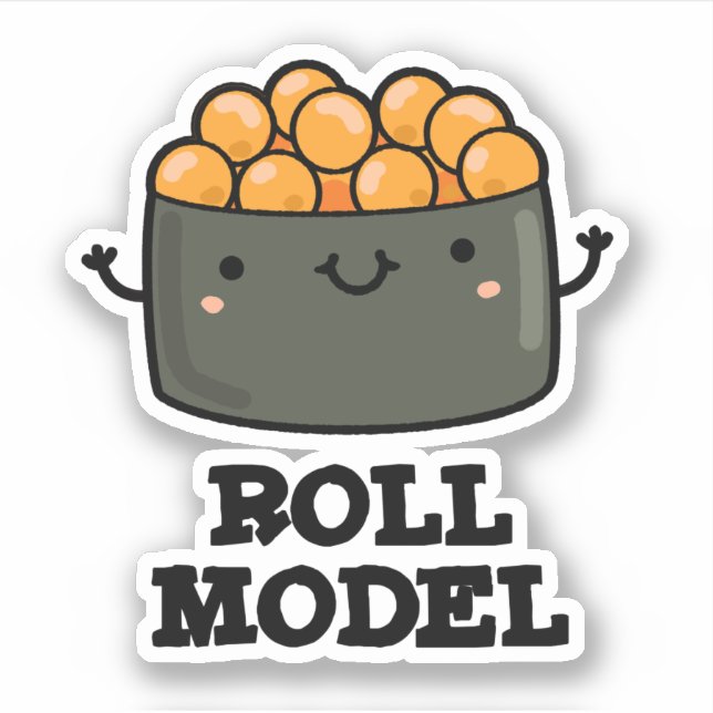 Sticker Roll Model Funny Food Sushi Roll Pun (Devant)