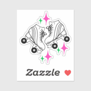 Sticker Roller Skates Derby Patinage rose fête d'anniversa