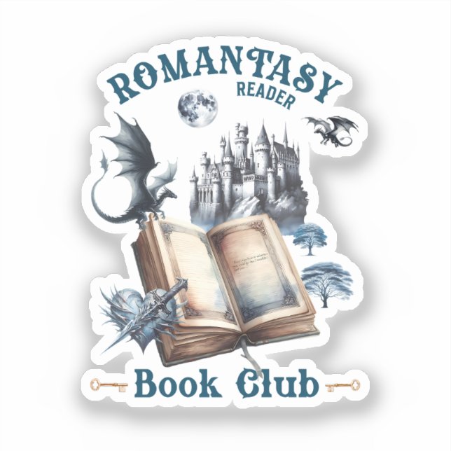 Sticker Romantasy Reader Dragon Book Club Castle (Recto)