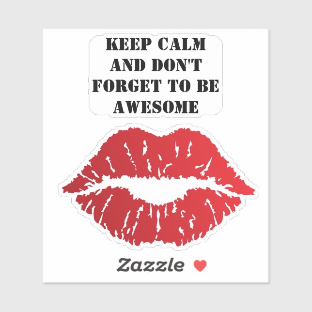 Sticker Romantic chic luxe red lips (Feuille)