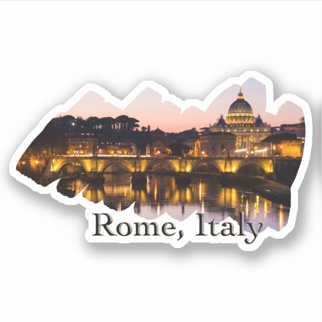 Sticker Rome, Italie : La ville romantique de la nuit (Devant)