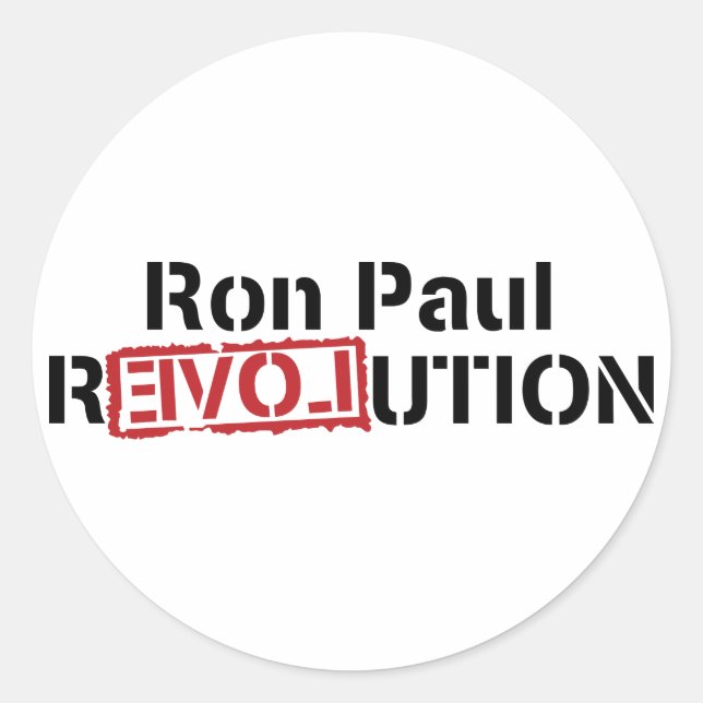 Sticker Ron Paul Revolution Round (Devant)