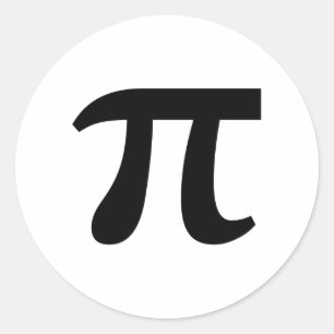 Sticker Rond π Pi Écriture Noire