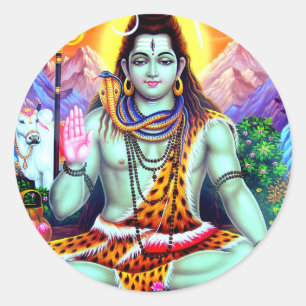 Sticker Rond शिव indien asiatique Shiva-Indou de Dieu