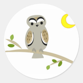 STICKER ROND フクロウのシール