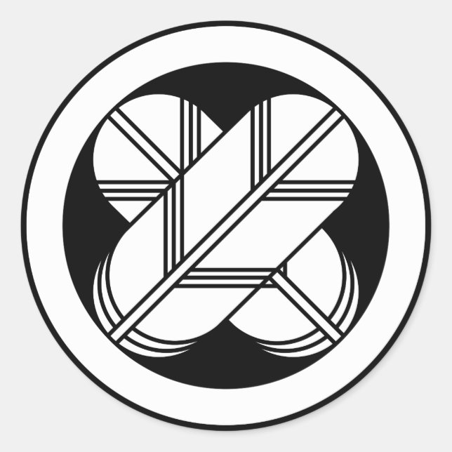 STICKER ROND 丸に違い鷹の羽(八つ割り作図) (Devant)