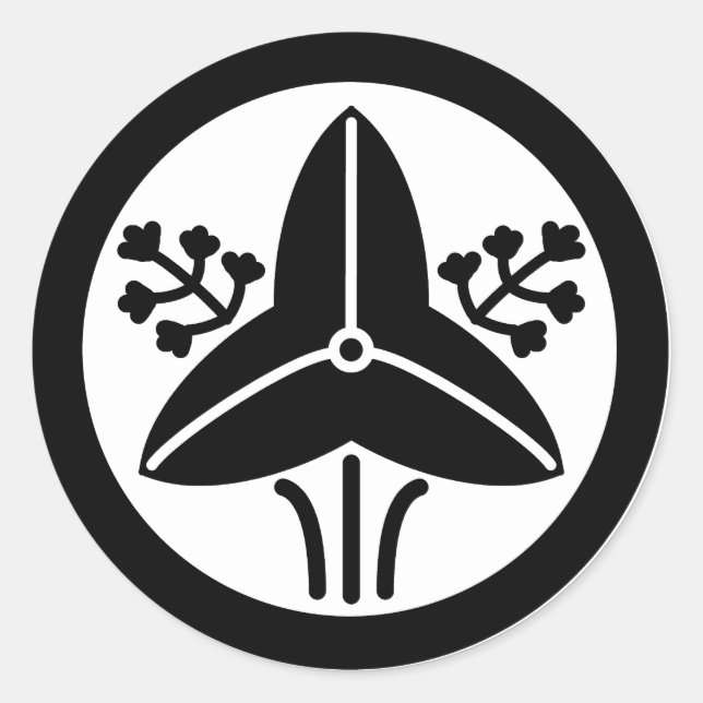 STICKER ROND 家紋「丸に立ち沢瀉」 (Devant)