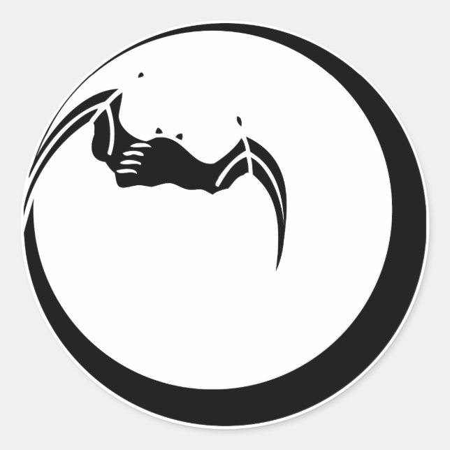 STICKER ROND 月に蝙蝠 (Devant)