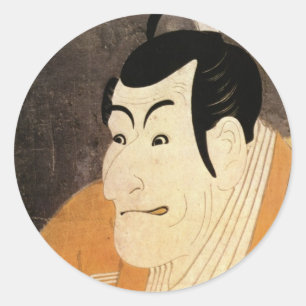 Sticker Rond 江 戸 の 歌 舞 役,   Edo Kabuki Acteurs, Sharaku, Ukiyoe