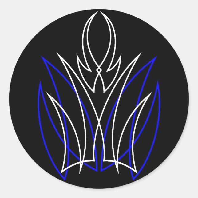 Sticker Rond 0001 Pinstripe Azul-Blanco (Devant)