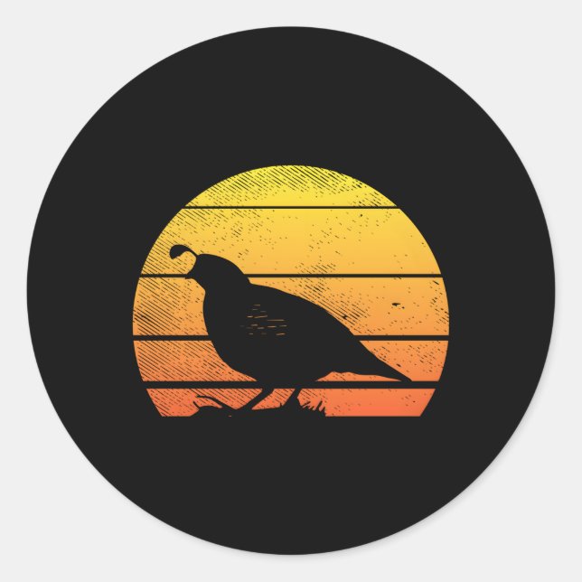 Sticker Rond 015719 Chasse aux faisans d'oiseaux de caille Chas (Devant)