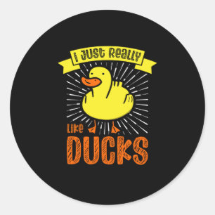 Sticker Rond 03.Canard en caoutchouc pour les amateurs de canar