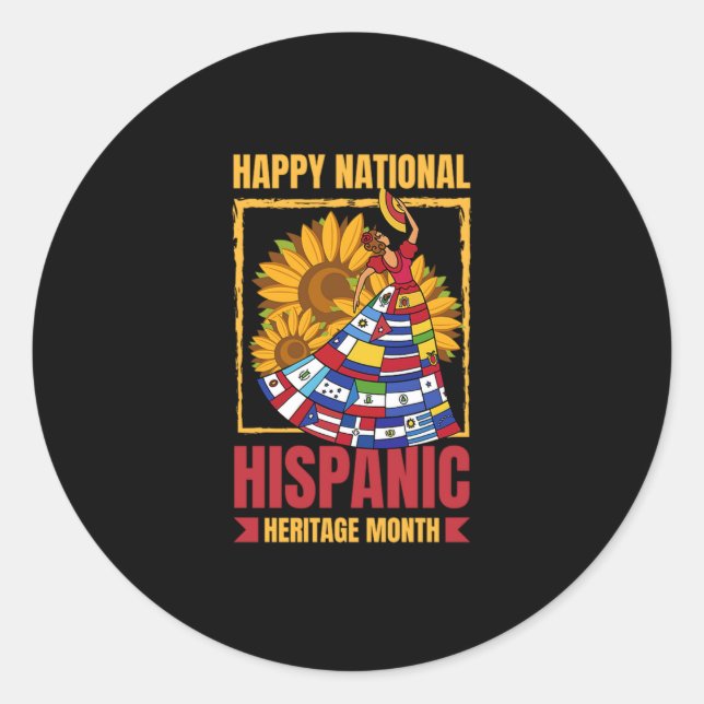 Sticker Rond 08.Patrimoine national hispanique Mois tous les pa (Devant)