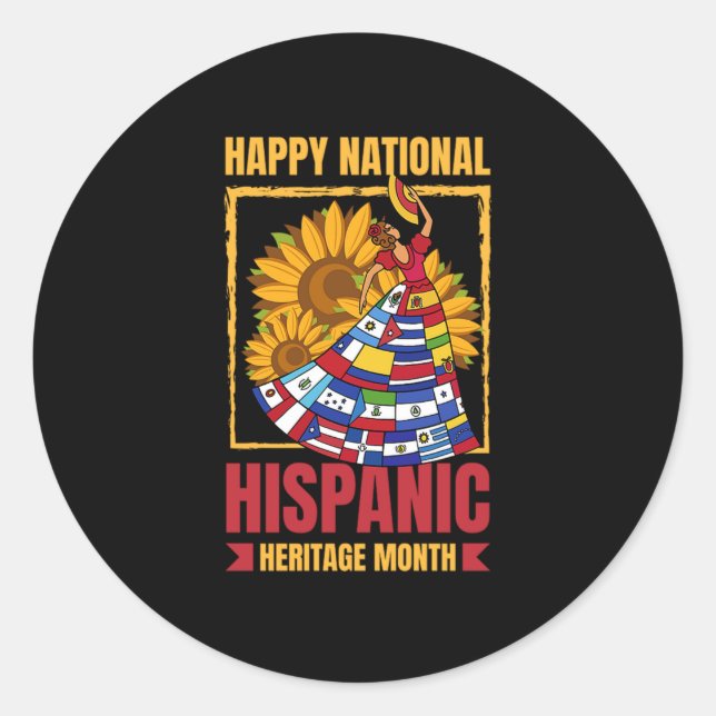 Sticker Rond 08.Patrimoine national hispanique Mois tous les pa (Devant)