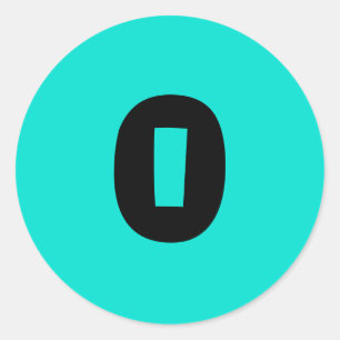 Sticker Rond 0 Petit nombre de turquoise ronde par Janz
