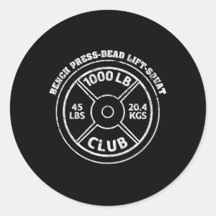 Sticker Rond 1000 Livres Club Gym Poids Leading Dead Lift