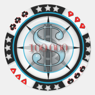 Sticker Rond $100.000. Jeton de poker