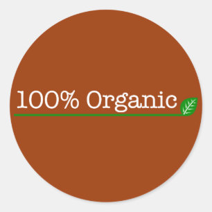 Sticker Rond 100% Bio - texte blanc