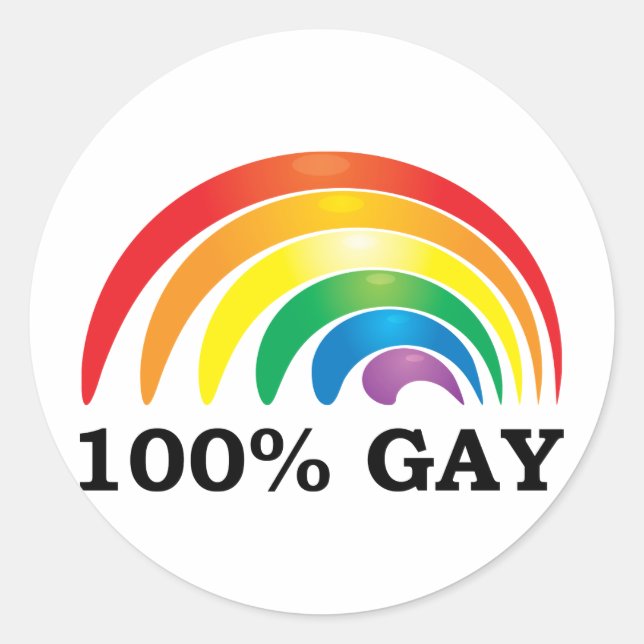 Sticker Rond 100% gay (Devant)