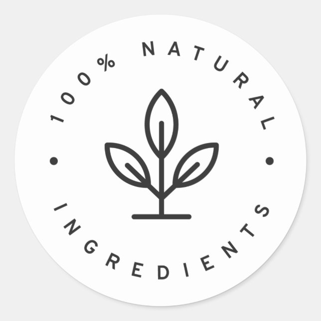 Sticker Rond 100% ingrédients naturels (Devant)