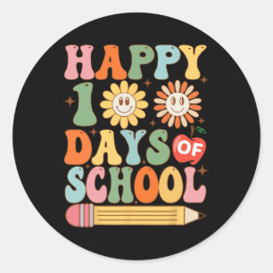 Sticker Rond 100 Jours 100ème Jour De L'École Pour Filles Garço