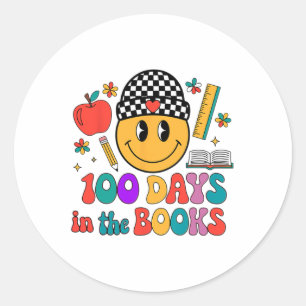 Sticker Rond 100 Jours Dans Les Livres Sourire 100ème Jour De L